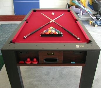 Pool Table converts to Air Hockey and Table Tennis Table