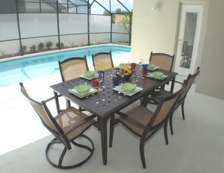 Private Pool with outside dining table